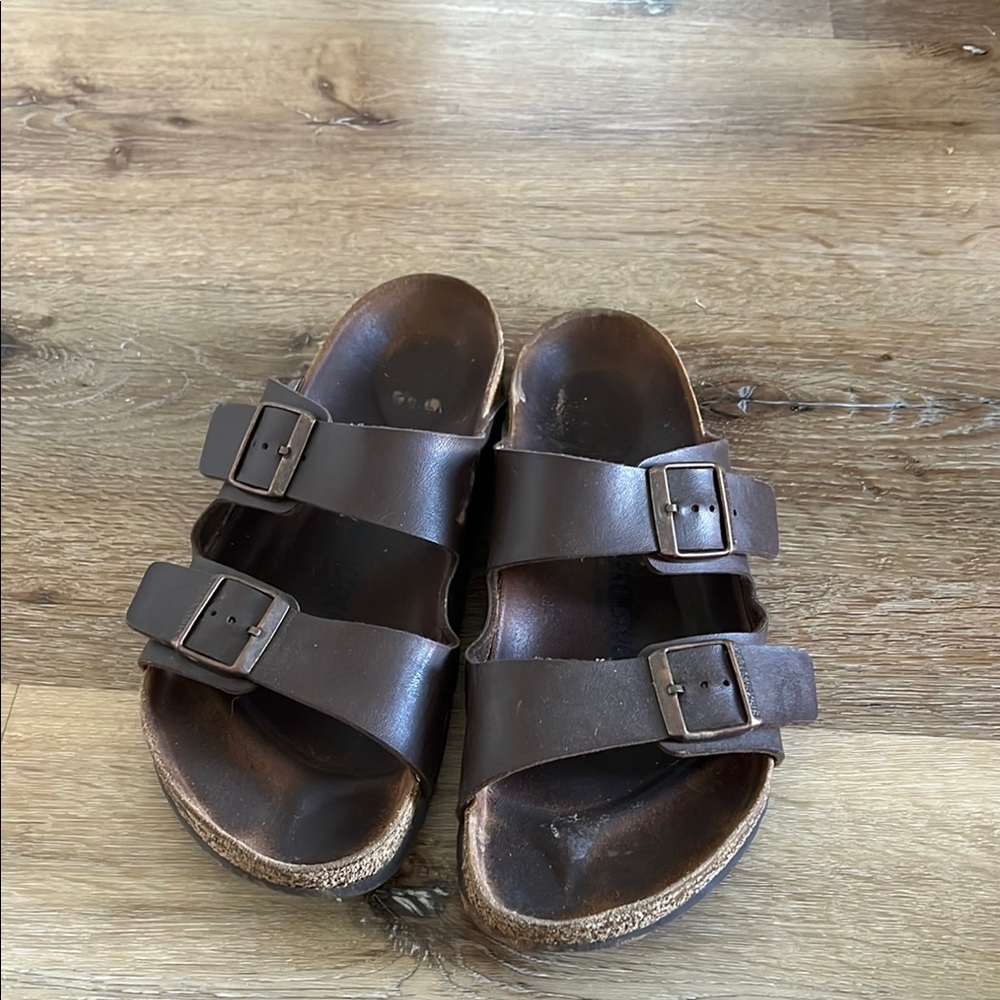Brown Double-Strap Sandals